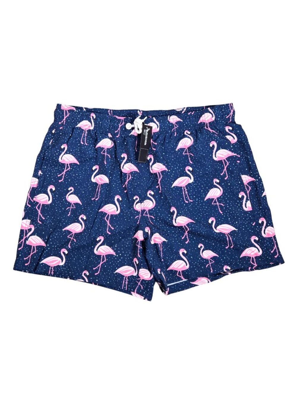 NWT | Brisira Navy Blue Flamingo Print Swim Shorts | Compression Liner | 4XL